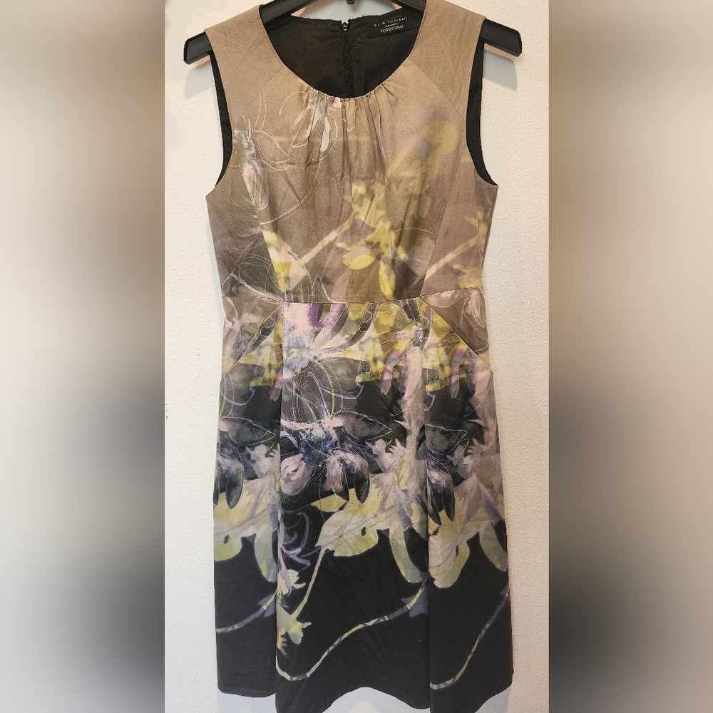 Nordstrom Abstract Floral Mini Dress - Black, Yellow, Purple